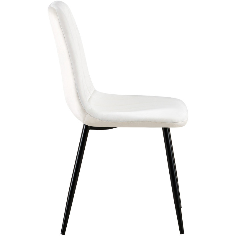 Ensemble de 4 chaises Dijon en velours blanc crème