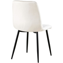 Ensemble de 4 chaises Dijon en velours blanc crème
