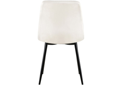 Ensemble de 4 chaises Dijon en velours blanc crème