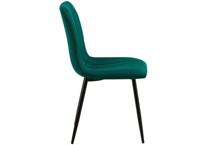 Ensemble de 4 chaises Dijon, tissu vert foncé