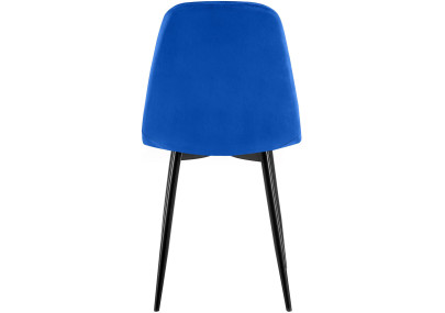 Chaise de salle à manger Baxter, velours, bleue