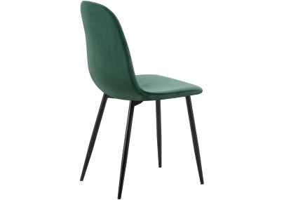 Chaise de salle à manger Baxter, velours, verte