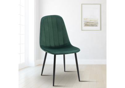 Chaise de salle à manger Baxter, velours, verte
