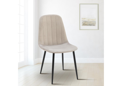 Chaise de salle à manger Baxter, velours gris