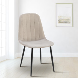 Chaise de salle à manger Baxter, velours gris