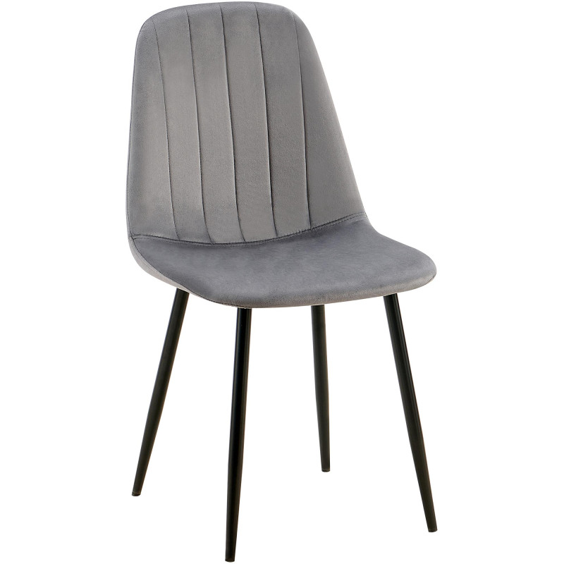 Chaise de salle à manger Baxter, velours gris foncé