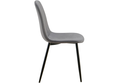 Chaise de salle à manger Baxter, velours gris foncé