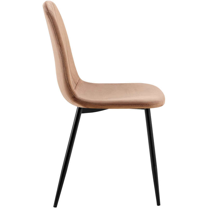 Chaise de salle à manger Baxter, velours marron