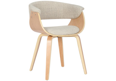 Ensemble de 2 chaises Bruce, tissu naturel/crème