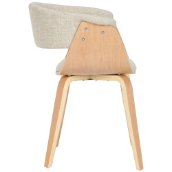 Ensemble de 2 chaises Bruce, tissu naturel/crème