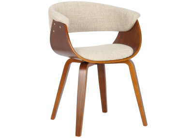 Ensemble de 2 chaises Bruce, tissu noyer/crème