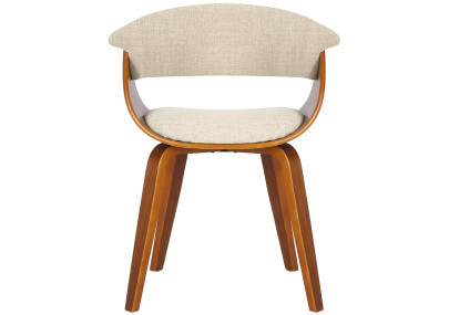 Ensemble de 2 chaises Bruce, tissu noyer/crème