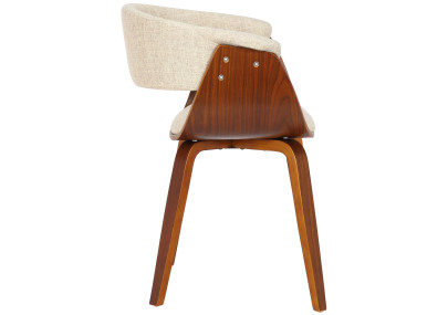 Ensemble de 2 chaises Bruce, tissu noyer/crème