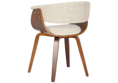 Ensemble de 2 chaises Bruce, tissu noyer/crème