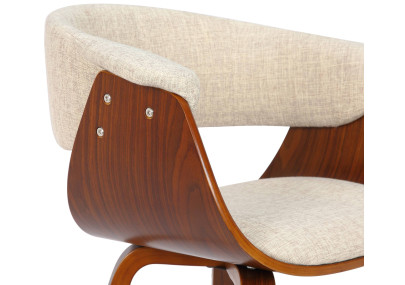 Ensemble de 2 chaises Bruce, tissu noyer/crème