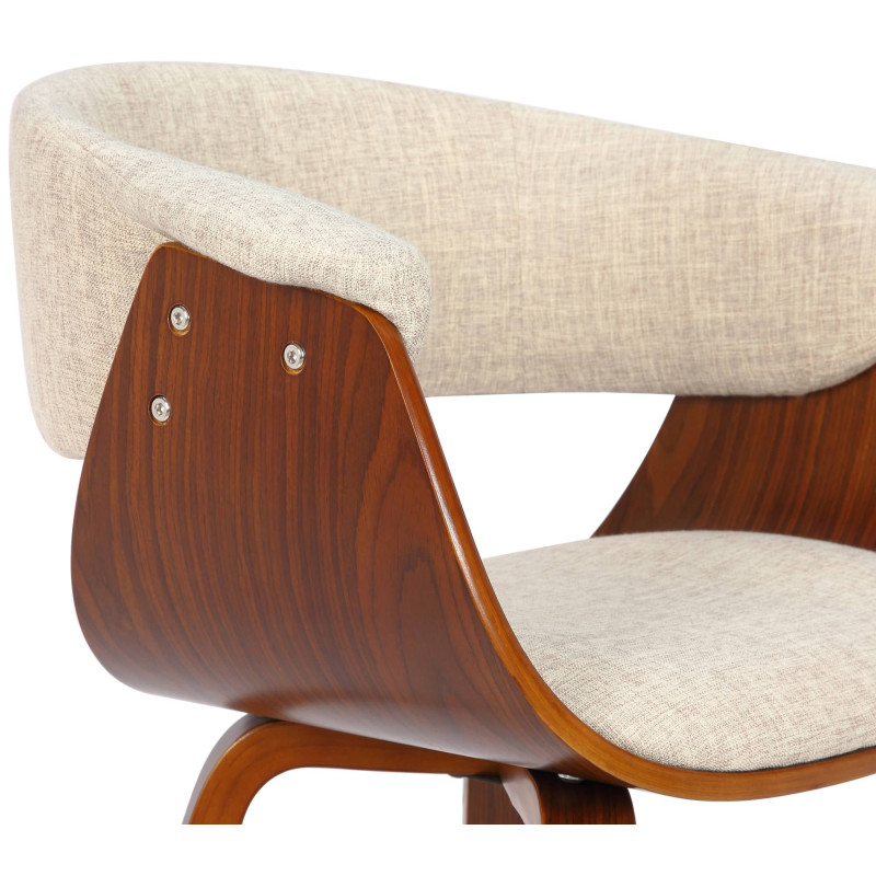 Ensemble de 2 chaises Bruce, tissu noyer/crème