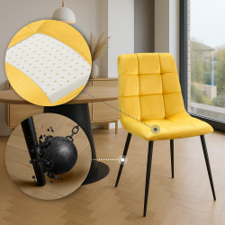 Chaise de salle à manger jaune Antibes