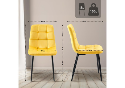 Chaise de salle à manger jaune Antibes