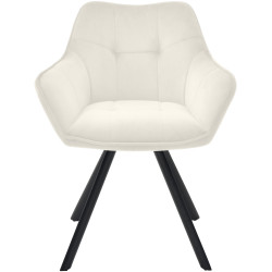 Chaise de salle à manger Scott, velours, crème