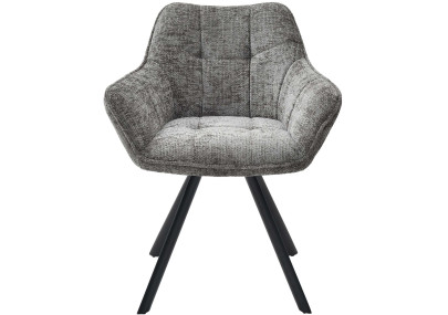 Chaise de salle à manger Scott, tissu gris foncé
