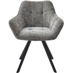 Chaise de salle à manger Scott, tissu gris foncé