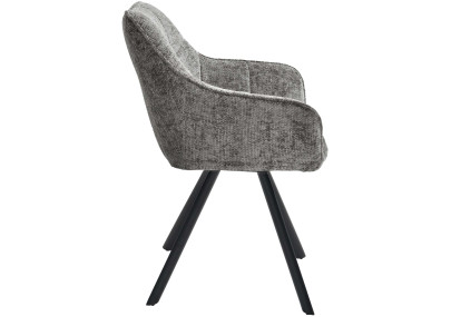 Chaise de salle à manger Scott, tissu gris foncé