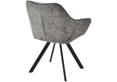 Chaise de salle à manger Scott, tissu gris foncé
