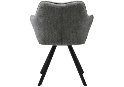 Chaise de salle à manger Scott, tissu gris foncé