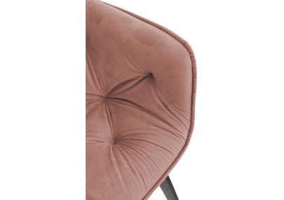 Fauteuil Tanna, velours, rose