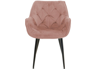Fauteuil Tanna, velours, rose