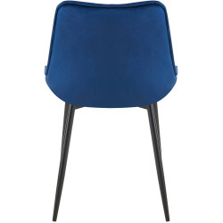Chaise de salle à manger Wallace, velours, bleue