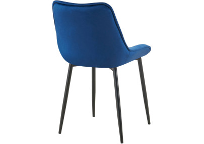 Chaise de salle à manger Wallace, velours, bleue