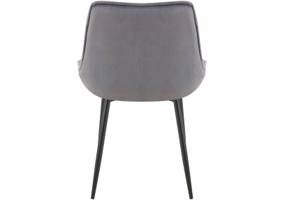 Chaise de salle à manger Wallace, velours, gris foncé