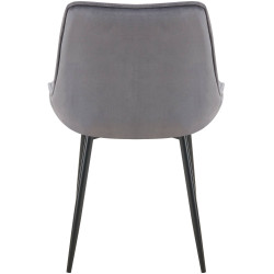 Chaise de salle à manger Wallace, velours, gris foncé