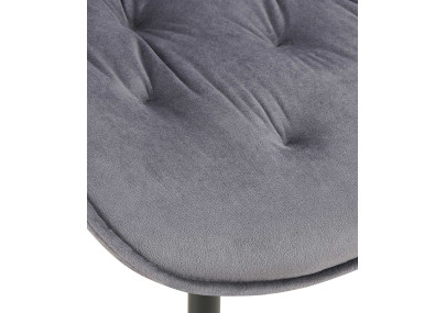 Chaise de salle à manger Wallace, velours, gris foncé