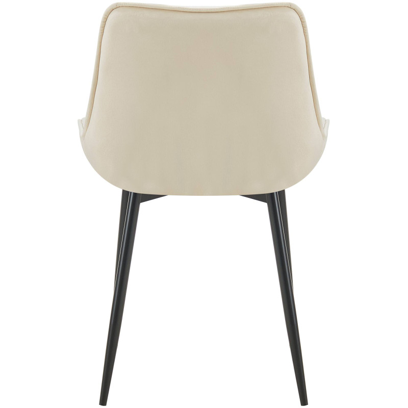 Chaise de salle à manger Wallace, velours, crème