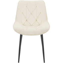 Chaise de salle à manger Wallace, velours, crème
