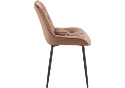 Chaise de salle à manger Wallace, velours, marron