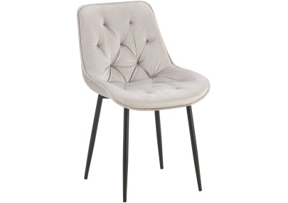 Chaise de salle à manger Wallace, velours gris