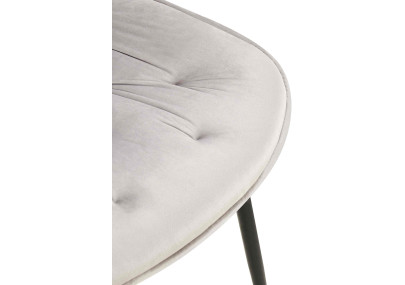 Chaise de salle à manger Wallace, velours gris