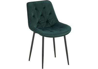 Chaise de salle à manger Wallace, velours, verte