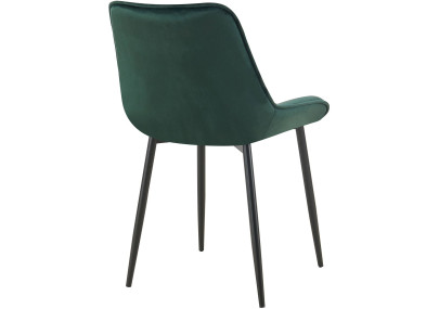 Chaise de salle à manger Wallace, velours, verte