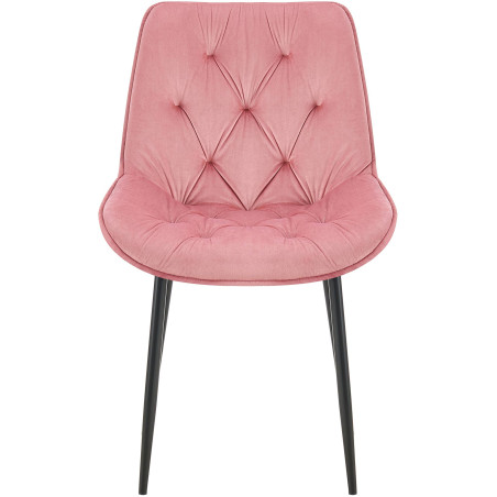 Chaise de salle à manger Wallace, velours, rose