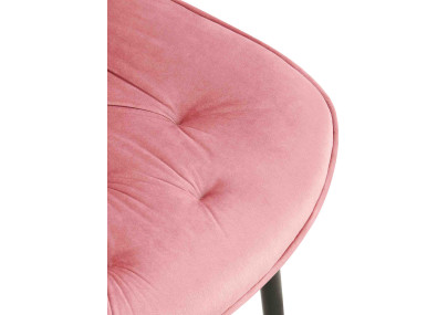 Chaise de salle à manger Wallace, velours, rose