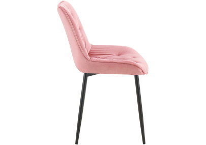 Chaise de salle à manger Wallace, velours, rose