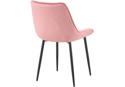 Chaise de salle à manger Wallace, velours, rose