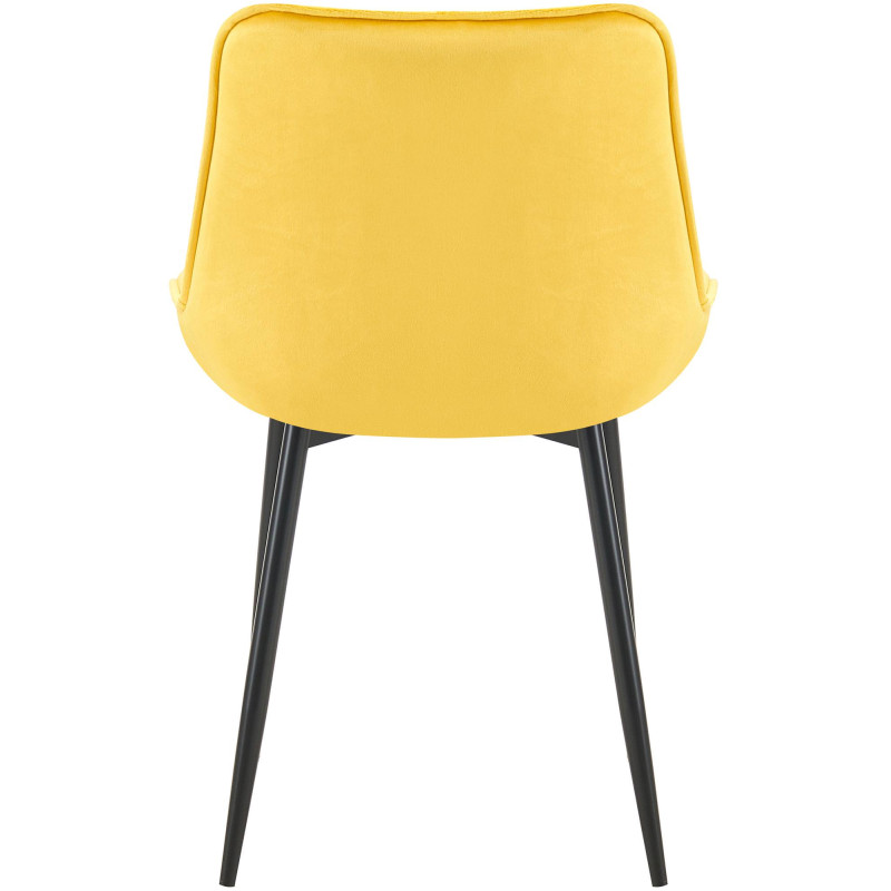 Chaise de salle à manger Wallace, velours, jaune