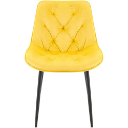 Chaise de salle à manger Wallace, velours, jaune