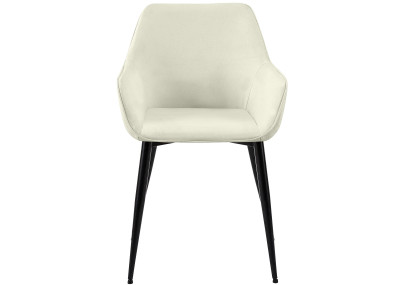 Ensemble de 2 chaises de salle à manger Vessa, tissu crème