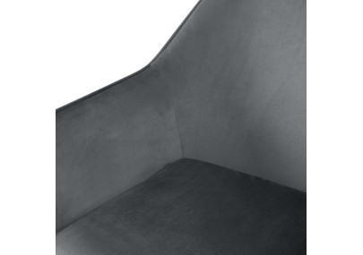 Ensemble de 2 chaises de salle à manger Vessa en velours gris foncé